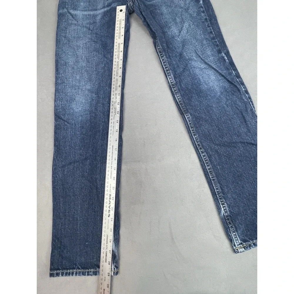Hollister Jeans Mens 28 30 Blue Straight Leg Faded Whiskered Denim Trousers Dark